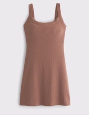 Abercrombie Bra-Free Essential 90s Rib Mini Dress LARGE TALL